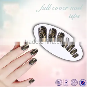 New Arrival Metallic Spider Web Designed Artificial Nail Art Tips Professional ABS Nail Tips Full Cover Fake Nail Art Tips thumbnail-1