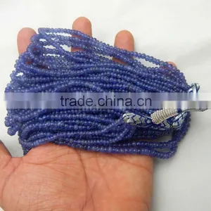 Natural Royal Blue Tanzanite Roundel Smooth Beads thumbnail-6
