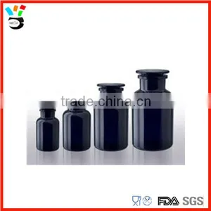 Good Quality Multi-Size Available Apothecary Style Wide Mouth Black Glass Reagent Bottle thumbnail-1