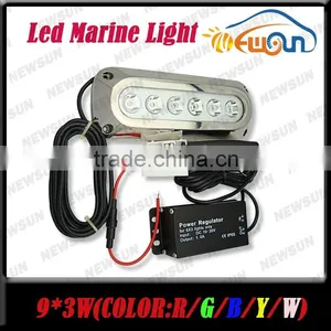 DC8-28V Multi Voltage 18W LED Boat Lights Waterproof IP68 Underwater Boat Light LED Yacht Light 5colors Fish Tanks Underwater Li thumbnail-1