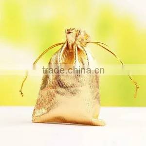HOT SALE ! Metallic Silver Fabric Gift Bag Pouch thumbnail-4
