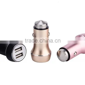 5V 2.4A Safty Mini Copper/Aluminum Usb Car Charger With Hammer thumbnail-1