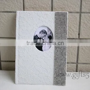 Vintage Wedding Guest Book in White thumbnail-3