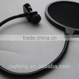 Studio Recording Windscreen Microphone For Singing , Double Mesh Gooseneck Microphone For Noise Filter thumbnail-3