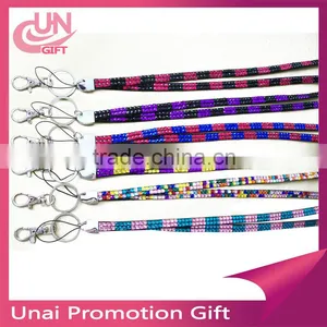 New Design 3 Rows Multi Rhinestone Crystal Bling Lanyard ID Badge Key Card Holder thumbnail-1