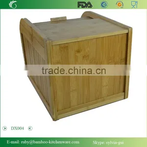 DX004/Bamboo Rice Holder Exquisite Bamboo Sliding Lid Rolltop Loaves Bread Box Storage Bin thumbnail-3