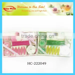 Flower Tealight Candles and Incense With Incense Holder Gift Set thumbnail-1