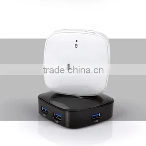 ABS Plastic Super Speed 4 Port USB3.0 HUB, Black and White Color thumbnail-1