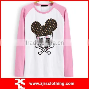 Womens Fancy Long Sleeve Cotton Puff Print T-shirt thumbnail-1