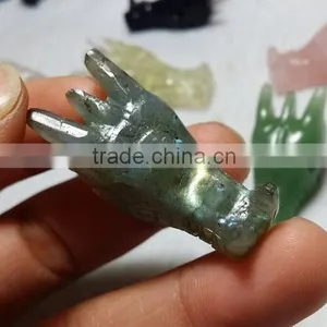 Charming Cute Labradorite Crystal Dragon Skull for Decoration thumbnail-1