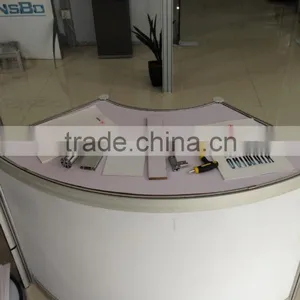 Hot Sale Aluminum Curved Solid Surface Reception Desk for Exhibition Display thumbnail-4