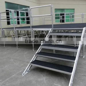 Factory Price Aluminum Portable Stage for Sale With Guard Rails and Stair thumbnail-1