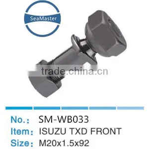High Strenth Alloy Wheel Bolt With Nut M20*1.5*92mm for Trucks and Autos thumbnail-1