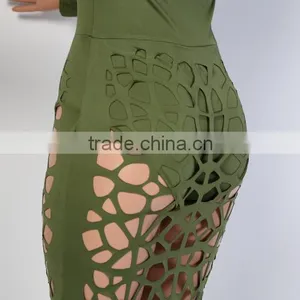 Bonvatt Newnest Faux Leather Bodycon Dress Sexy Club Black Hole Punch Dress Celebrity Bandage Bodycon Dresses thumbnail-4
