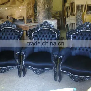 Baroque Black Armchair Barroco Meuble thumbnail-1