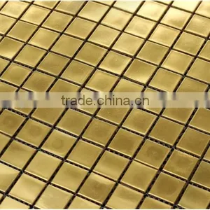 High Quality 24 K Real Gold Glass Mosaic HJ01 Front Facing Gold Mosaic Tiles thumbnail-1