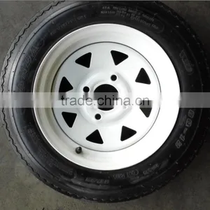 4-Hole High Speed Spoked Rim Design Trailer Tire Assembly - 480-12 Tire, thumbnail-2