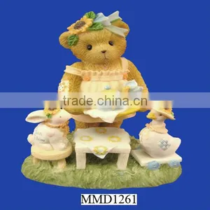 Cute Bear and Bunny Sculpture Resin Animal Figurines thumbnail-1