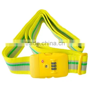 Yellow 2m Travel 3-Dial Combination TSA Lock Luggage Suitcase Secure Strap Belt thumbnail-1