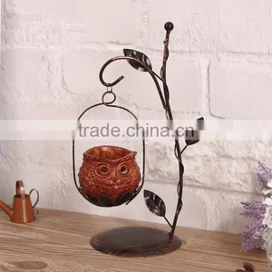 Metal Owl Candle Holder,birthday Gifts,resin Candlestick,tree Shape Candle Holder thumbnail-2