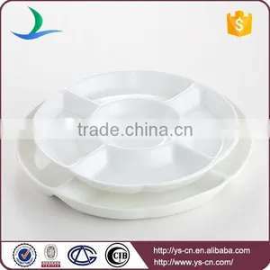 White Porcelain Eco 5 Compartment Sectional Dinner Plates thumbnail-3