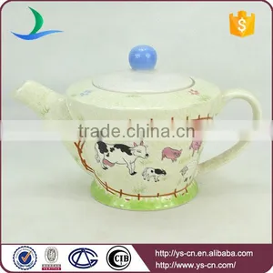 Simple Style Ranch Decal Ceramic Tea Pot For Home thumbnail-1