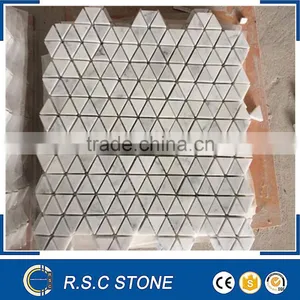 Triangle Bianco Carrara Marble Mosaic Tile for Bathroom Decorative thumbnail-1