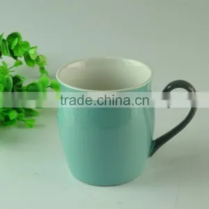 Stocked 350ml Colorful Glazed Ceramic Coffee Mug/cup With Special Handle Standard for Daily Use thumbnail-6
