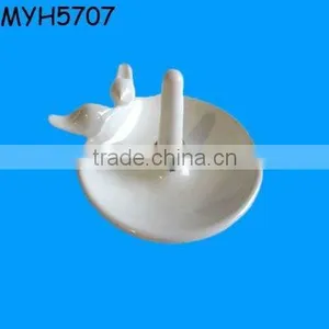 Ceramic Wedding Ring Holder Tray With Dove Couple thumbnail-1