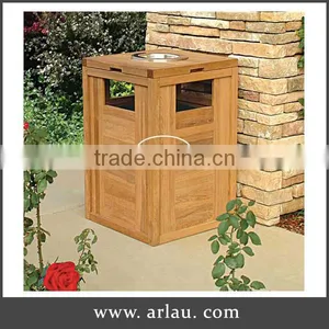 Arlau Outdoor Park Wood Garbage Bin thumbnail-1