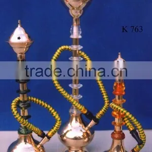 Brass Hookah With Wood and Acrylic Decoration thumbnail-1