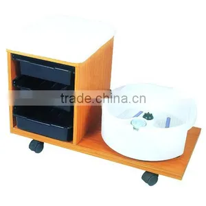 Pedicure Wood Trolley With Wheels Used Nail Salon Equipment TKN-22306 thumbnail-1