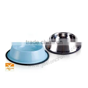 Solid Steel Sheet With Rubber Anti-slip Band Base Rim Ideal for Pet Feeding thumbnail-1
