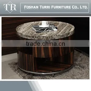 Modern Black Hand Craverd Travertine Top End Table thumbnail-6