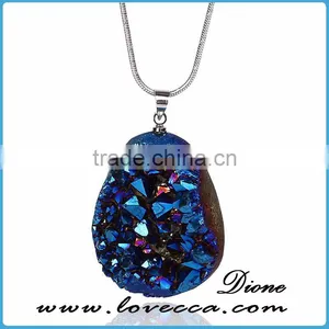 Precious Genuine Natural Agate Drusy Pendant Charm Druzy Stones Wholesale thumbnail-6