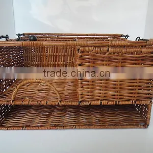High Quality 3-tier Outdoor Caddy Organizer Plate Condiment Holder Portable Picnic Basket thumbnail-2