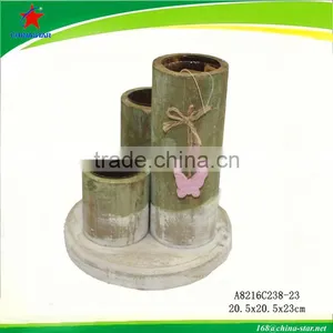 Wooden Three Set Candle Jars thumbnail-1