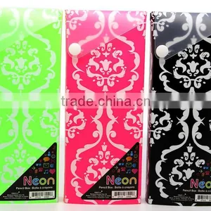 Sliding Drawer PP Pencil Box With Button , PP Pencil Box , Fashion Stationary Pencil Cases thumbnail-1