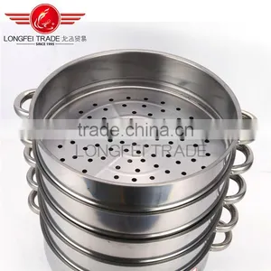 High Quality Multi-purpose 5pcs Stainless Steel Cooking Stock Pot With Glass Lid Stainless Steel Food Steamer thumbnail-3