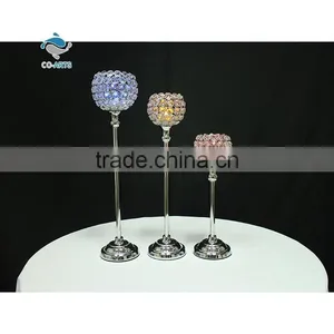Charming Design Custom Bling Cup Shape Wedding Crystal Candelabra thumbnail-1