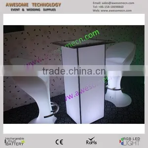 Fancy Luminous Led Acrylic Cocktail Table and Chair for Sale thumbnail-2