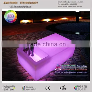 Outdoor Led Illuminated Lighted Coffee Table thumbnail-1