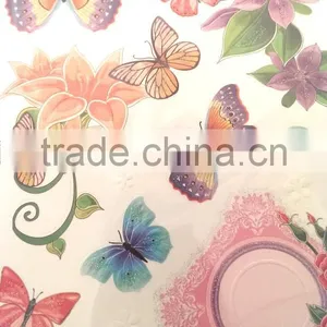 Elegant Lily & Butterfly Design Sticker, Classic Decorative Shinny Glitter Sticker thumbnail-3