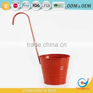 Garedn Galvanized and Iron Powder Coating Rose Red Modern Hanging Outdoor Wall Mounted Planters thumbnail-1