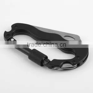 Multi Function Hiking Rock Climbing Survival Gear Screwgate Carabiner Knife Tool thumbnail-1