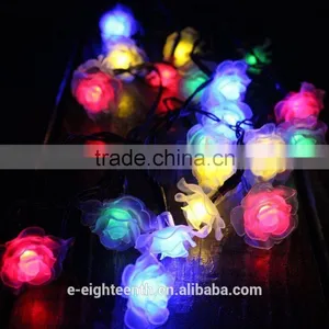 2016 New Popular Colorful Rose String Lights Solar Garden Lights 20led Outdoor Fairy Lamp thumbnail-1