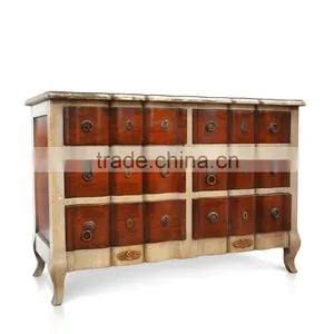 Chest Of 6 Drawers With 2 Tone Color France Style thumbnail-2