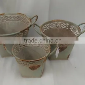 Metal Artifical Cheap Metal Flower Pot Holiday Discount US Qualified WZ15036-41 thumbnail-4