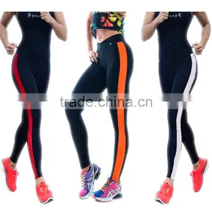 Leggings Yoga HOT WOMEN Sporting Leggings for Yuga Bodybuilding Fitness Side Stripe Yoga Pants Leggings thumbnail-1