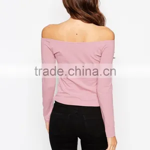 China Factory OEM ODM 2015 Customized Off Shoulder Top With Long Sleeves thumbnail-2